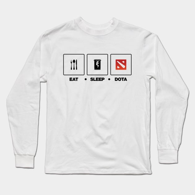 Eat Sleep Dota Long Sleeve T-Shirt by Claudiocolt